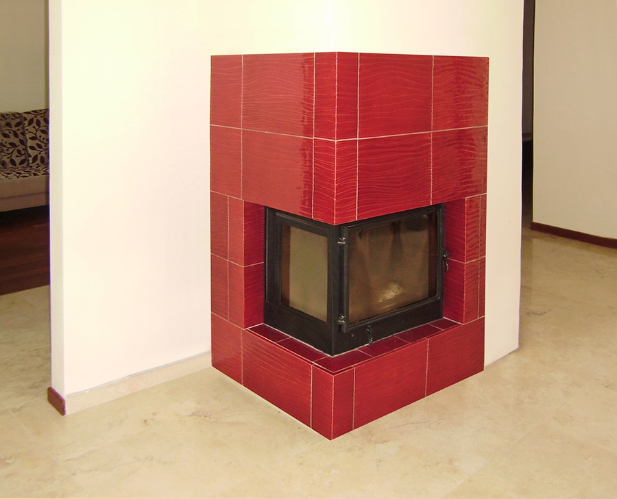 kominek kaflowy narożny obudowa